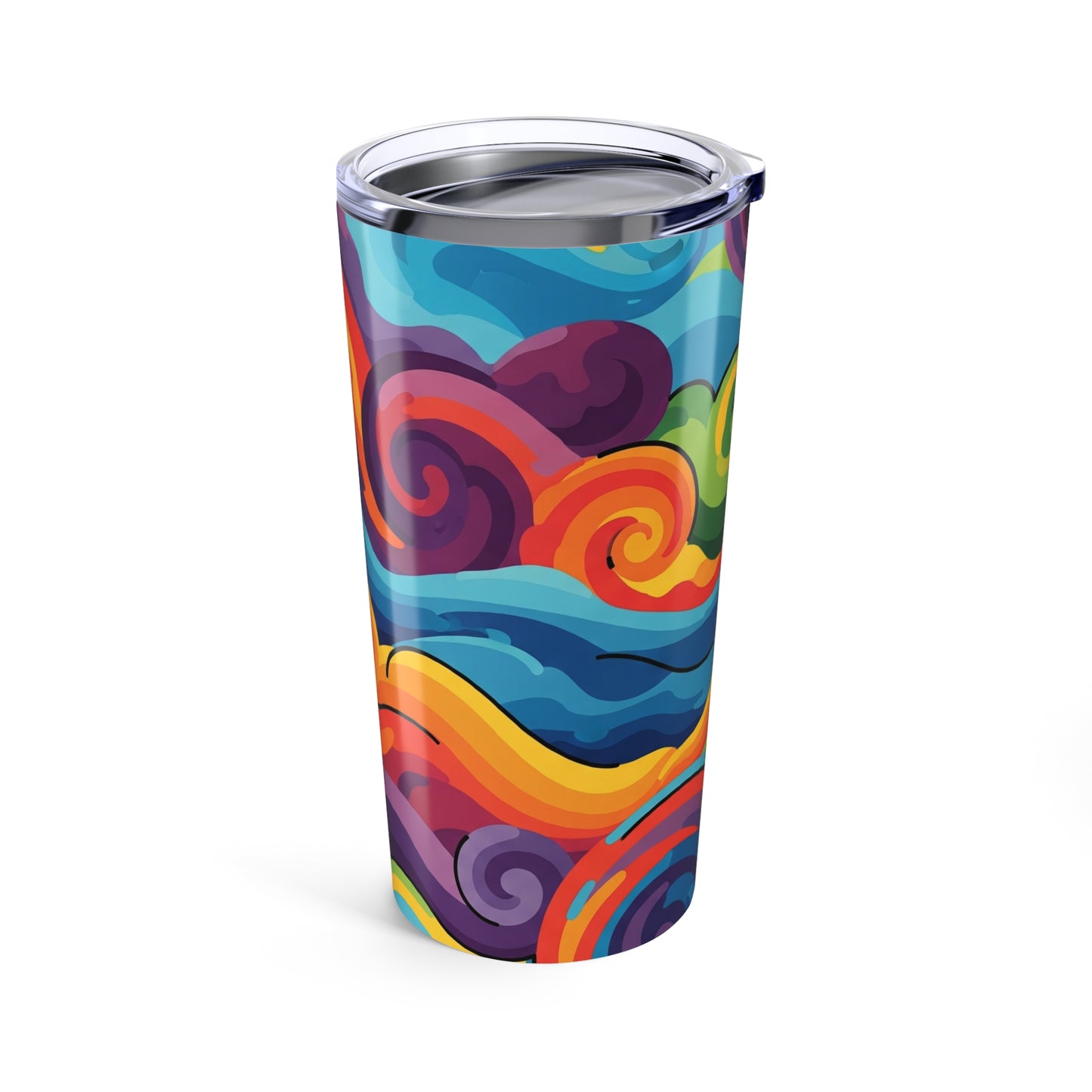 20oz Stainless Steel Tumbler With Artistic Printed Pattern Double Wall Vacuum Insulation And Leak Proof For Daily