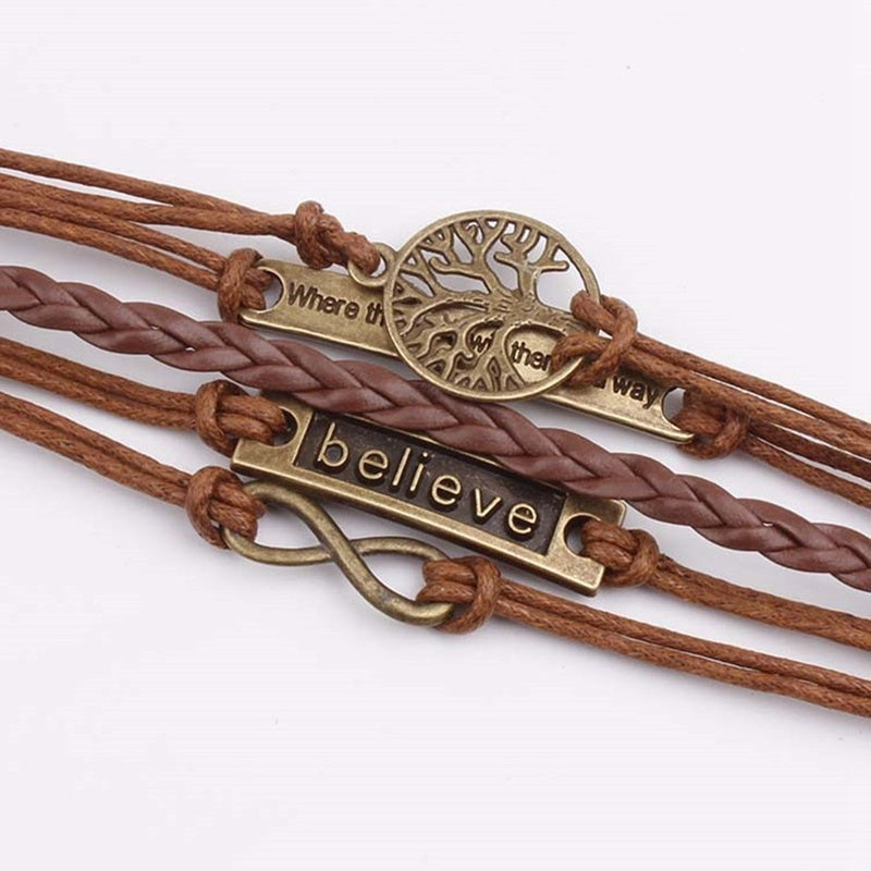 Letter Bracelet Unisex Rope Alloy Electroplated Jewelry