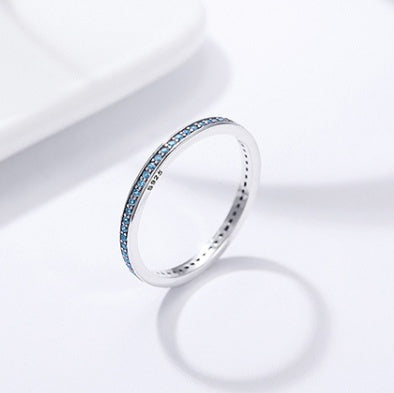 Women 925 Sterling Silver Ring With Zircon Lightweight Fashion Band Daily Wear Thin Minimalist Everyday Chic