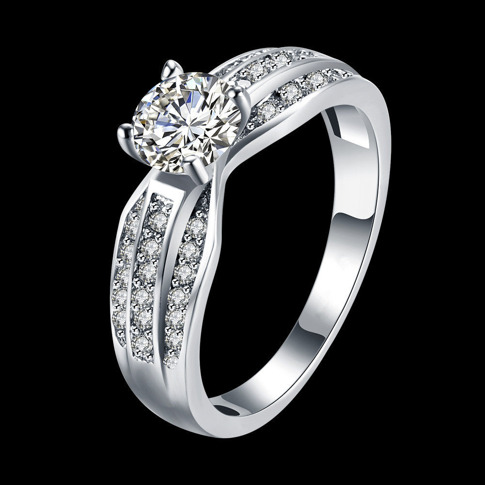 Explosionproof Zircon Couple Ring Eight Claw Heart Jewelry For Europe And United States Modern Gift For Couple