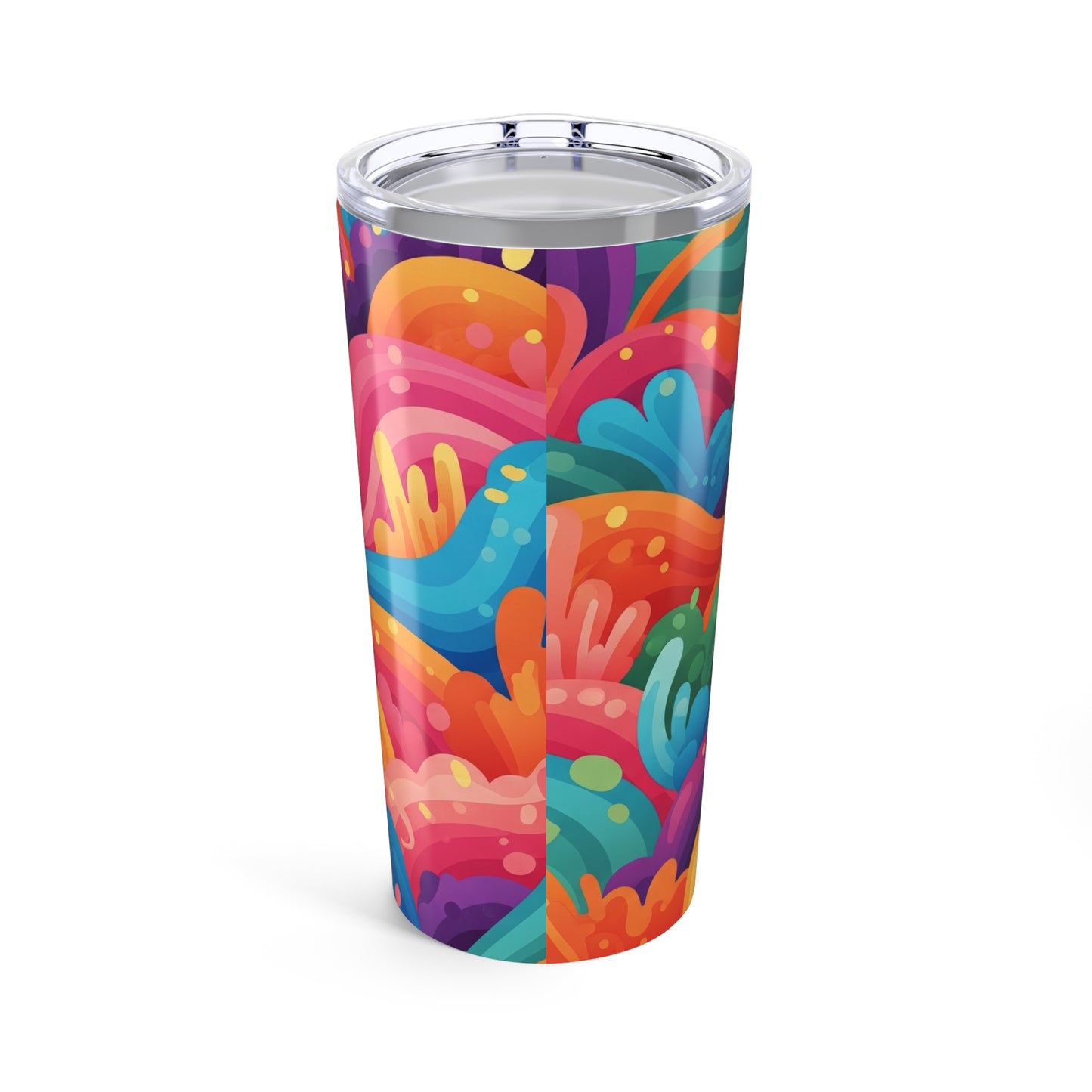 20oz Stainless Steel Tumbler With Double Wall Vacuum Insulation Leak Proof Printed Design Durable Travel Mug For