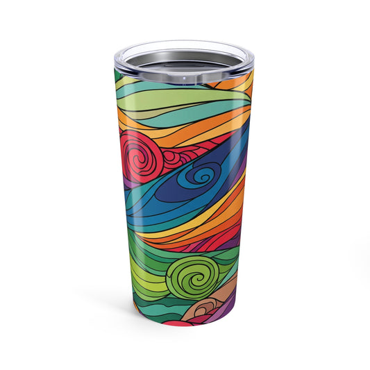 20 Oz Stainless Steel Tumbler With Double Wall Vacuum Insulation Spill Resistant Durable Printed For Travel And