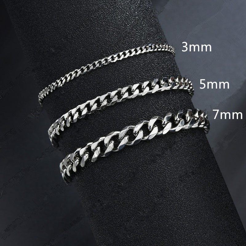 Stainless Steel Cuban Link Bracelet 5mm Wide 18cm Plus 5cm Extension Durable Everyday Wear Ideal Gift For Him Today