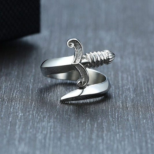 Mens Stainless Steel Dagger Ring Hip Hop Geometric Jewelry For Everyday Wear Bold Streetwear Accessory Designs