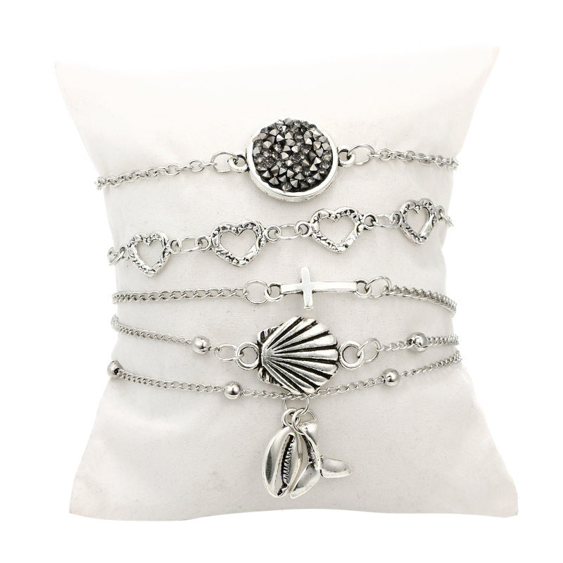 Womens Fishtail Shell Bracelet Boho Chic Jewelry Ocean Inspired Design Multi Layer Bracelet Alloy Bracelet Perfect for