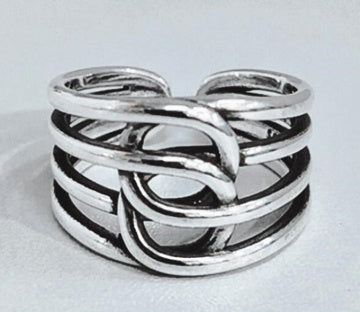 Womens Copper Cross Knot Ring Elegant Intertwined Design Durable Fashion Jewelry Everyday Wear Accessory Style