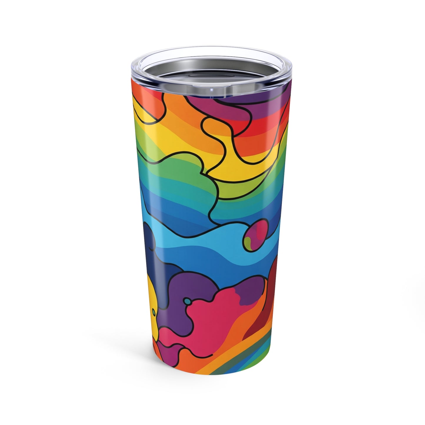 20oz Stainless Steel Printed Tumbler Double Wall Vacuum Insulation Spill Resistant Lid For Hot Or Cold Beverages