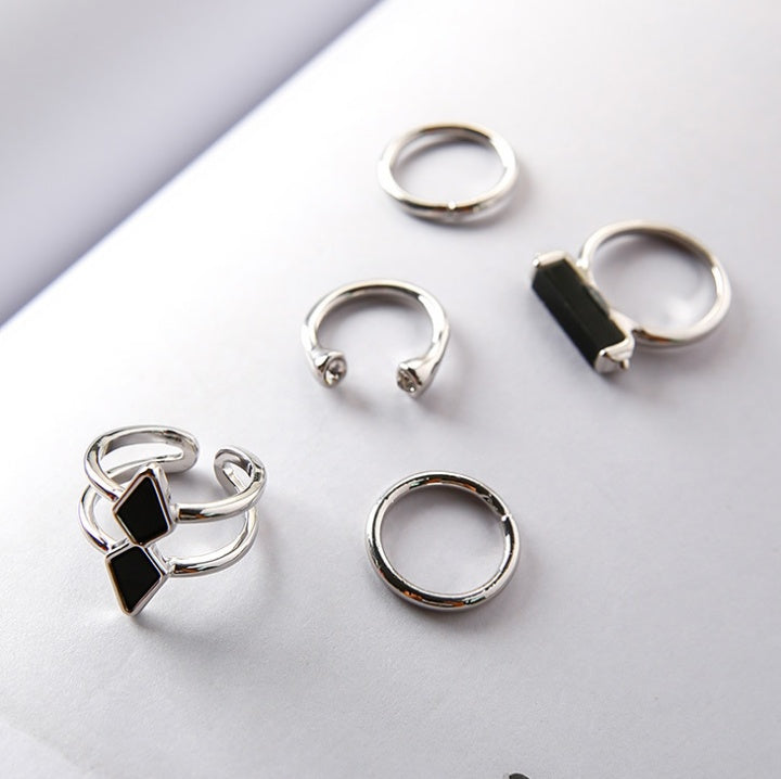 Arrow Five Piece Ring Set Fashion Alloy Jewelry For Index Finger Joint Women Wild Style Adjustable Comfort Fit