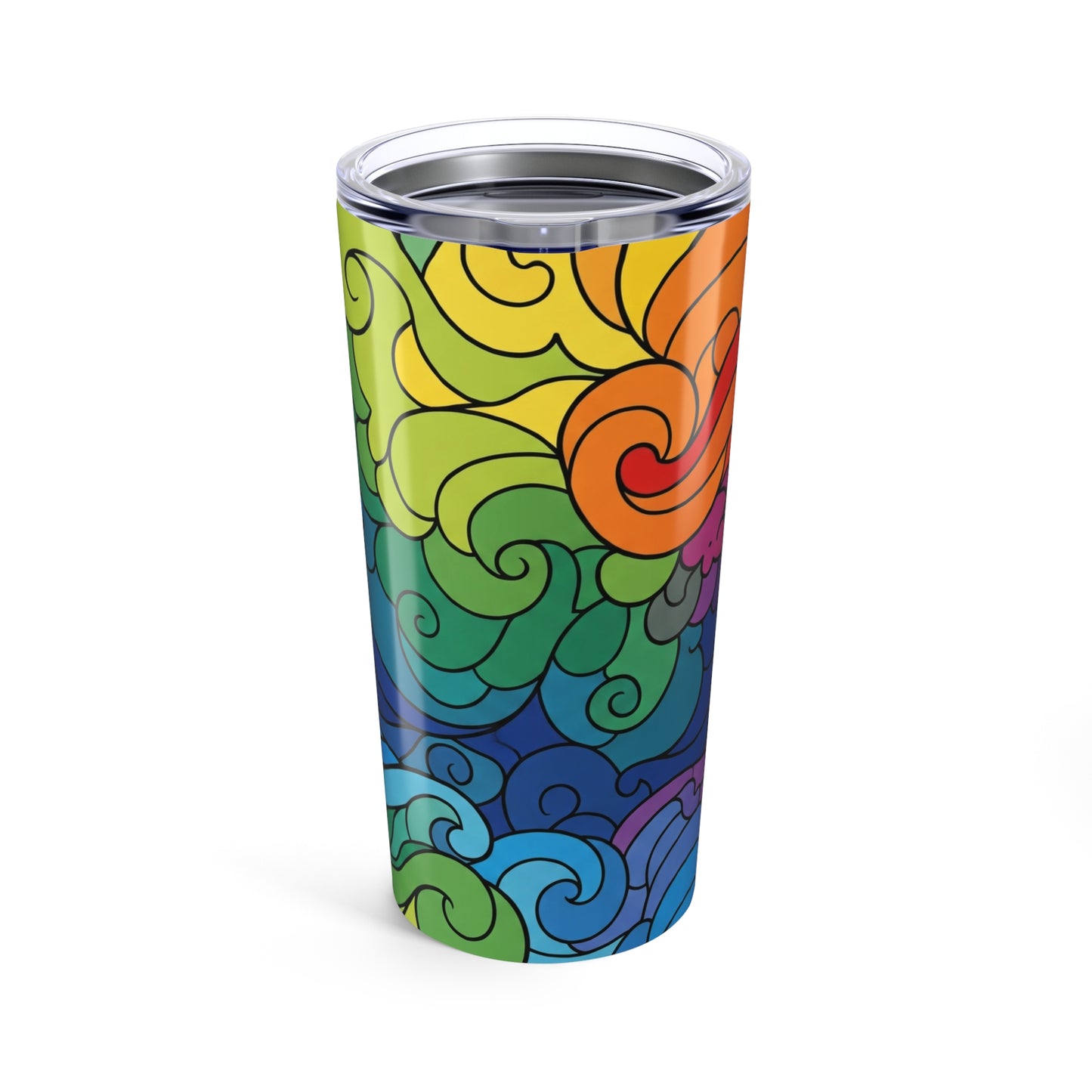 20 Oz Printed Stainless Steel Tumbler With Double Wall Vacuum Insulation Spill Proof Lid For Hot And Cold Drinks