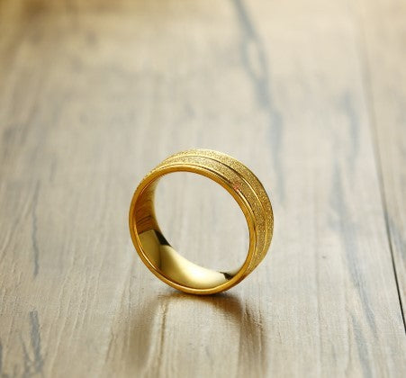 Titanium Steel Ring 8mm Wide Matte Finish Electroplated Scrub Band Unisex Fashion Accessory Durable Daily Wear