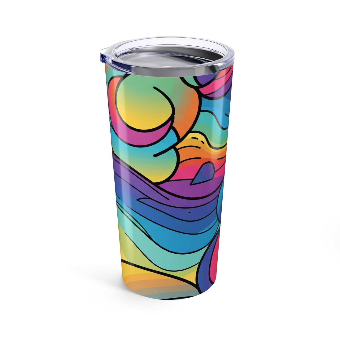 20oz Stainless Steel Tumbler With Double Wall Vacuum Insulation Spill Resistant Durable Printed Hot Cold Travel Mug