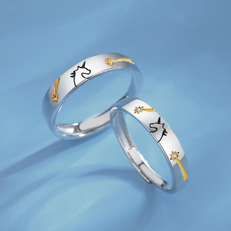 Couple Adjustable Copper Rings For Long Distance Lovers Matching Korean Style Trendy Promise Ring For Couples Forever