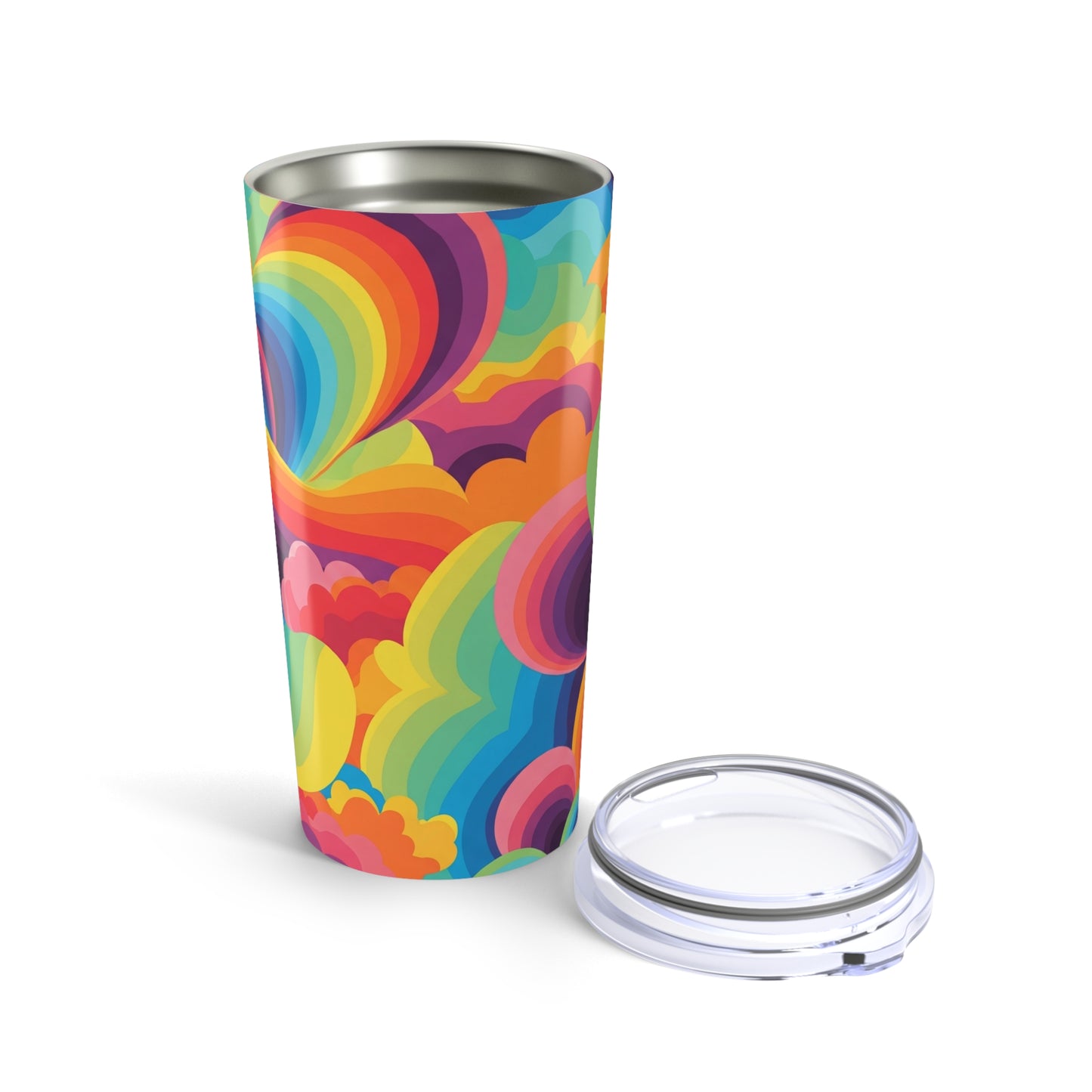 20oz Stainless Steel Tumbler With Double Wall Vacuum Insulation Spill Resistant And Printed Design For Daily Use