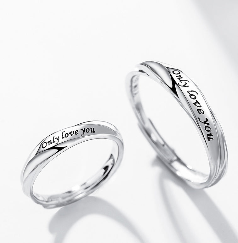 Couple Rings Set Matching Rings For Him And Her 925 Sterling Silver Band Japanese Korean Promise Rings For Two