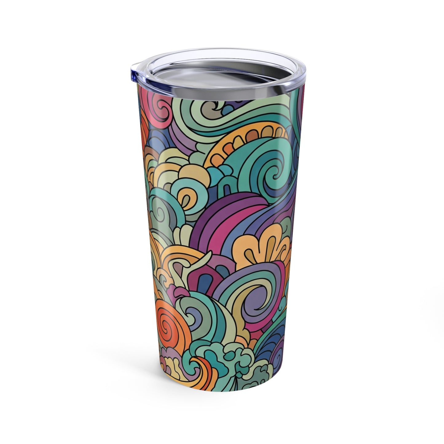 20oz Stainless Steel Printed Travel Mug With Double Wall Vacuum Insulation And Spill Resistant Lid For Beverages