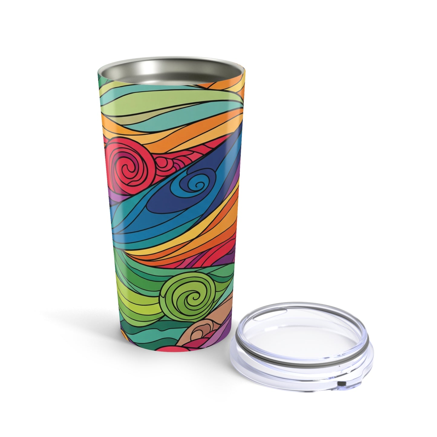 20 Oz Stainless Steel Tumbler With Double Wall Vacuum Insulation Spill Resistant Durable Printed For Travel And