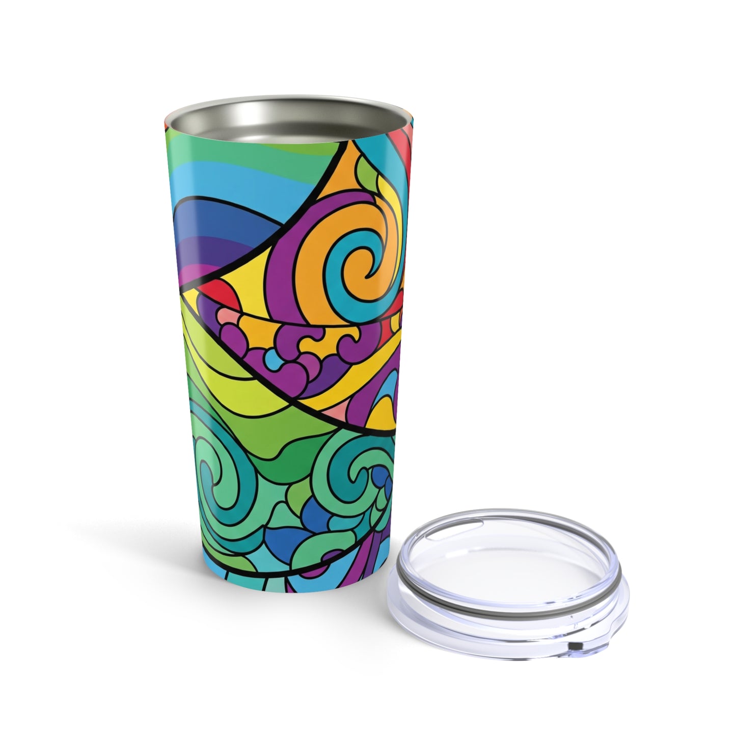 20oz Stainless Steel Tumbler With Double Wall Vacuum Insulation Spill Resistant Printed Travel Mug For Hot And