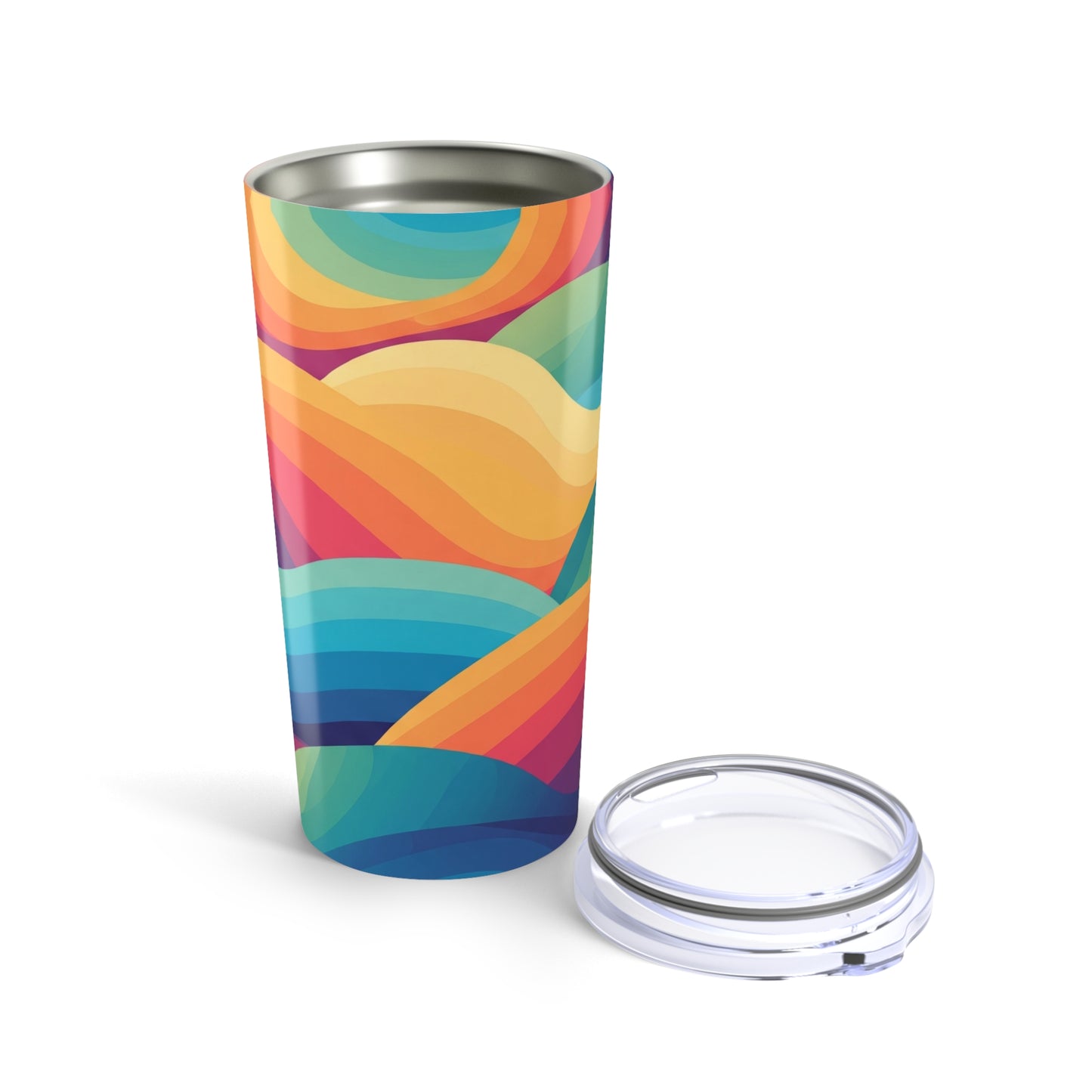 20 Ounce Stainless Steel Tumbler With Double Wall Vacuum Insulation For Hot And Cold Beverages Printed Design Leak