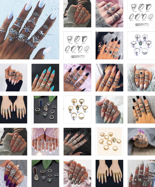 Womens Knuckle Ring Set Stackable Bohemian Vintage Style Rings Gift for Women Fashion Jewelry Stylish Boho Accessory