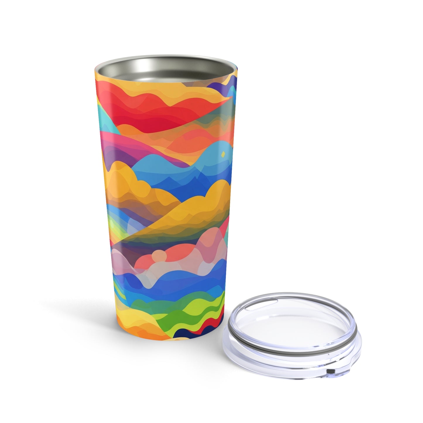 20 Ounce Stainless Steel Tumbler With Printed Design Double Wall Vacuum Insulated Spill Resistant Keeps Hot Or Cold