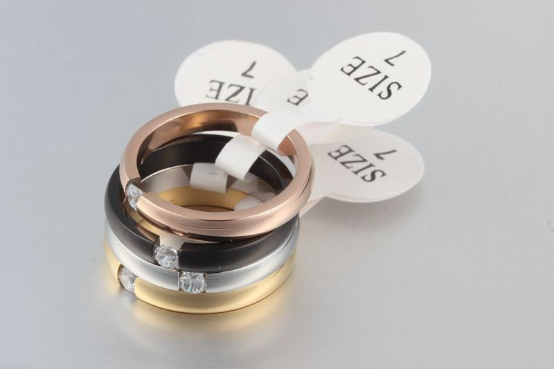 Womens Alloy Ring With Single Diamond Artificial Gemstone Inlay European American Fashion Gift Size 6 7 8 9 10