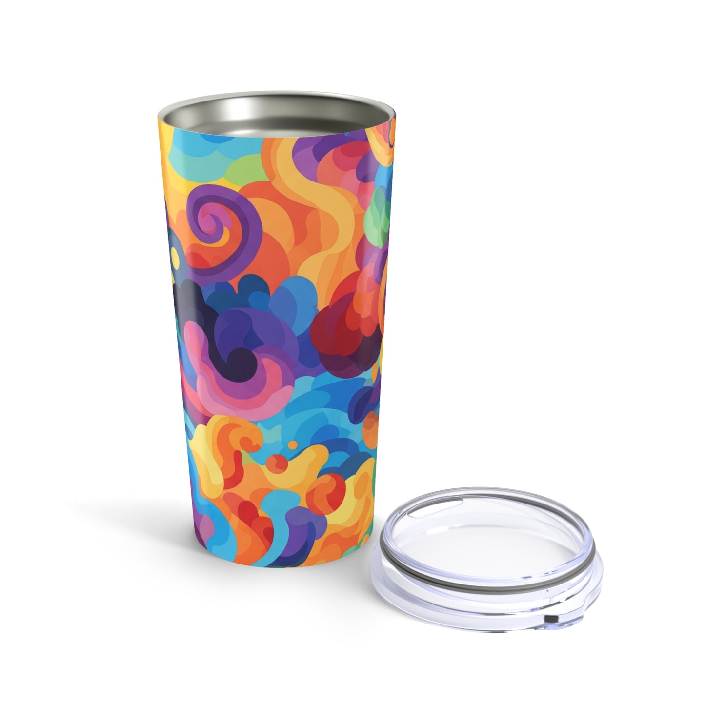 20 Oz Stainless Steel Tumbler With Vibrant Printed Artwork Double Wall Vacuum Insulated Spill Resistant Hot Cold
