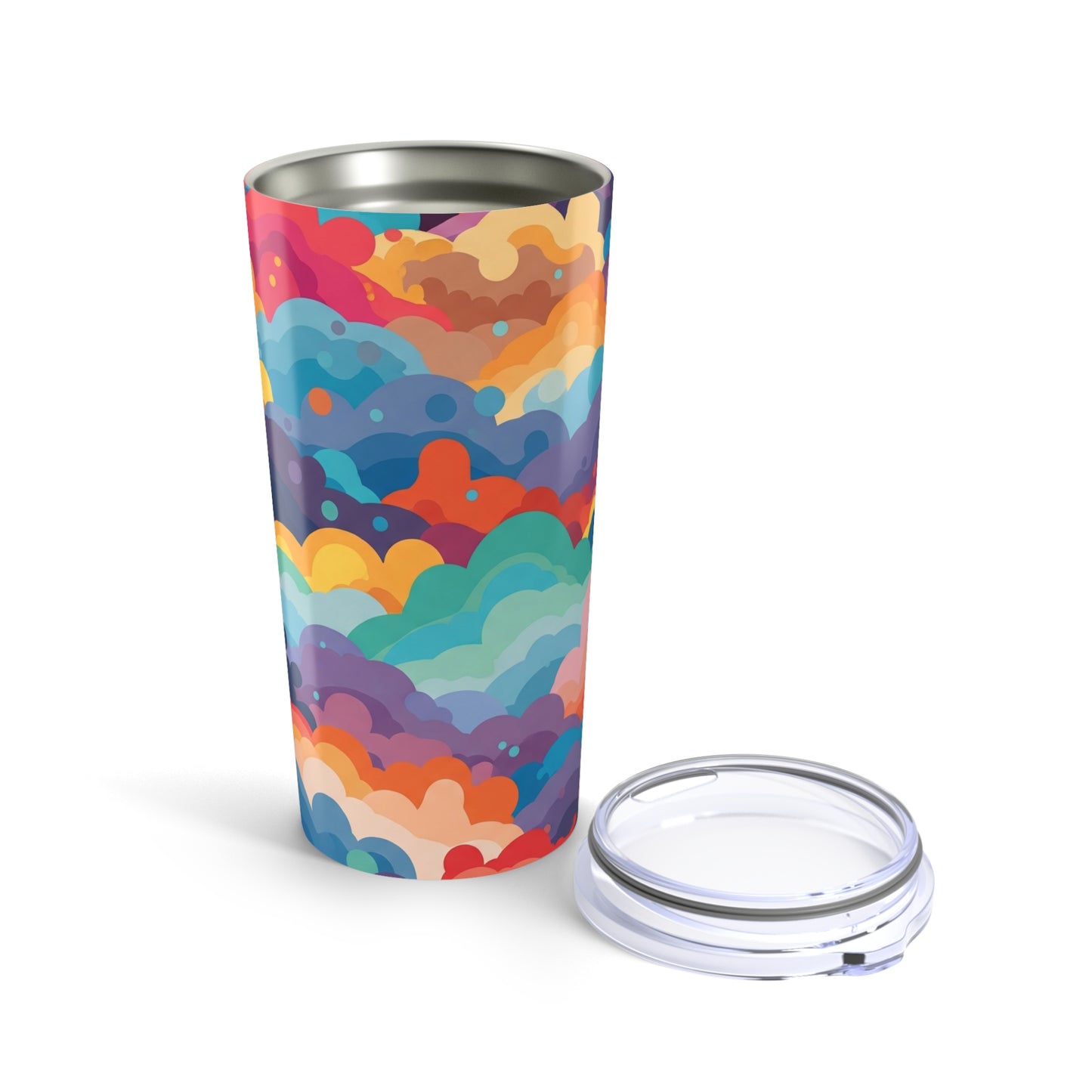 20 Ounce Stainless Steel Tumbler With Printed Design Double Wall Vacuum Insulation Leak Proof Thermal Travel
