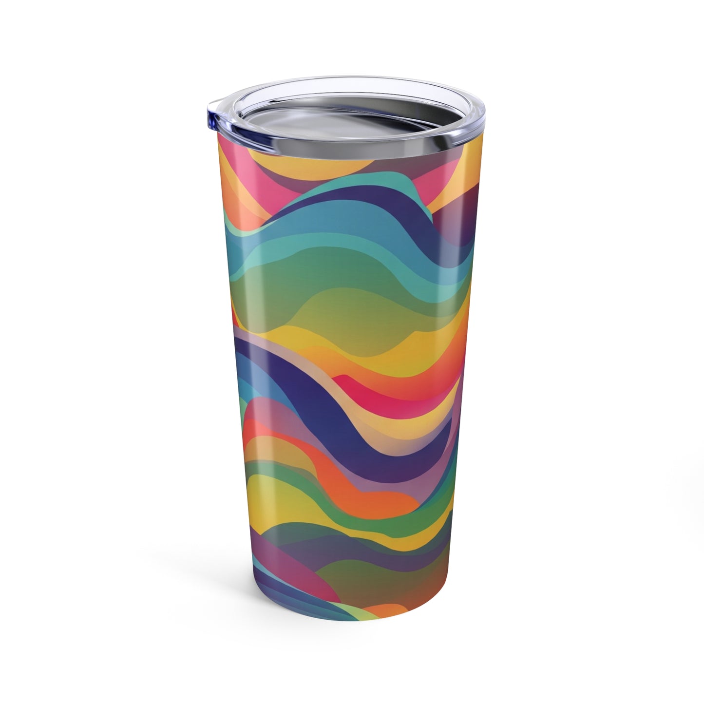 20 Ounce Steel Tumbler With Lid Vacuum Insulated Spill Resistant BPA Free Printed Drinkware For Hot And Cold