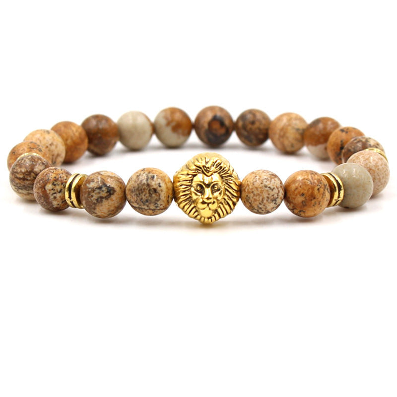 Unisex Natural Geometric Lion Bracelet For Men And Women Packaged Style Natural Type Bracelet Geometric Health