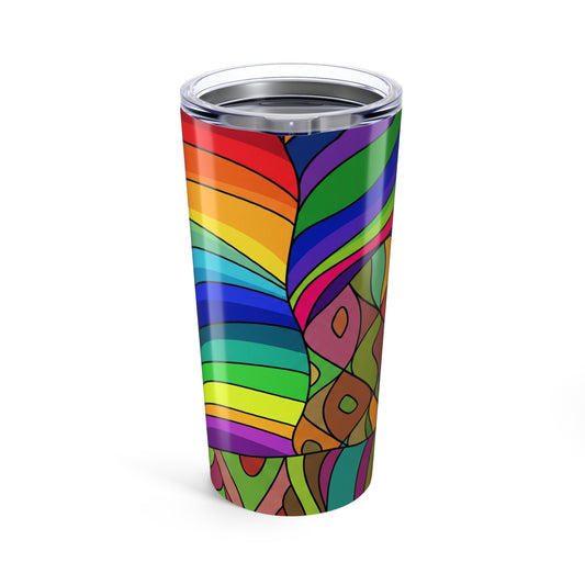 20oz Stainless Steel Tumbler With Printed Artwork And Double Wall Insulation Spill Proof For Hot Or Cold Beverages