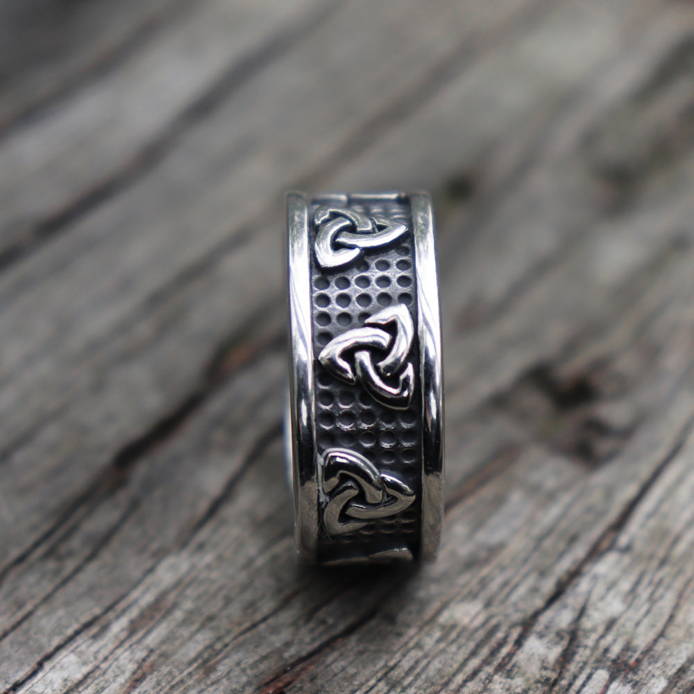 Mens Vintage Celtic Viking Geometric Ring Electroplated Alloy Band European American Fashion Gift Holiday Gift