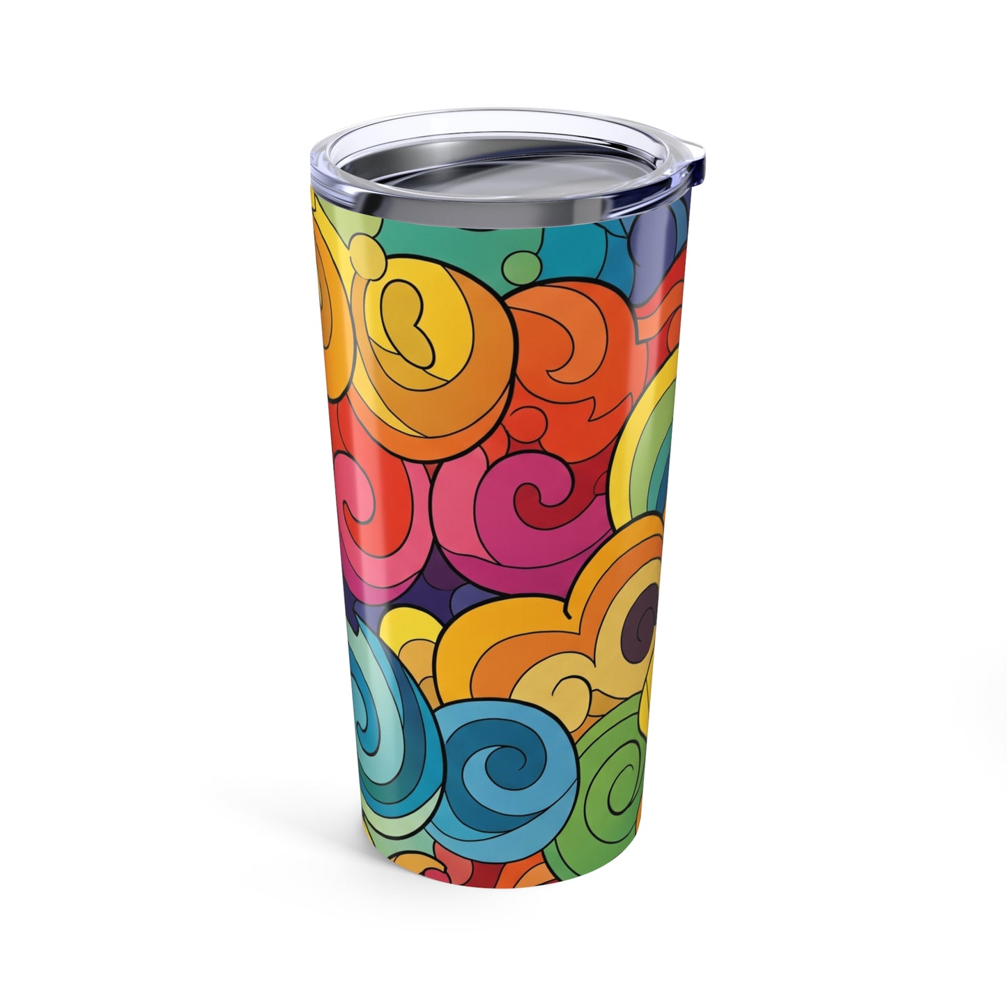 20 Oz Stainless Steel Tumbler With Printed Artwork Double Wall Vacuum Insulated Leak Proof For Hot And Cold Drinks
