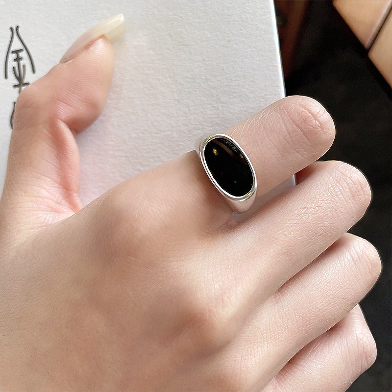 Sterling Silver Plated Adjustable Open Geometric Ring White Copper Niche Elegant Everyday Jewelry For Everyday