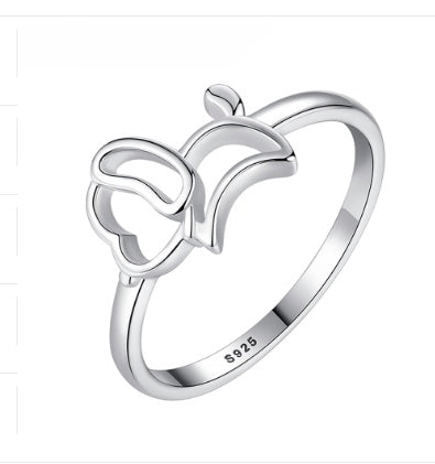 Dog Ring S925 Sterling Silver Cute Puppy Jewelry Zircon Inlay Gift For Women Girls Anniversary Birthday Zircon