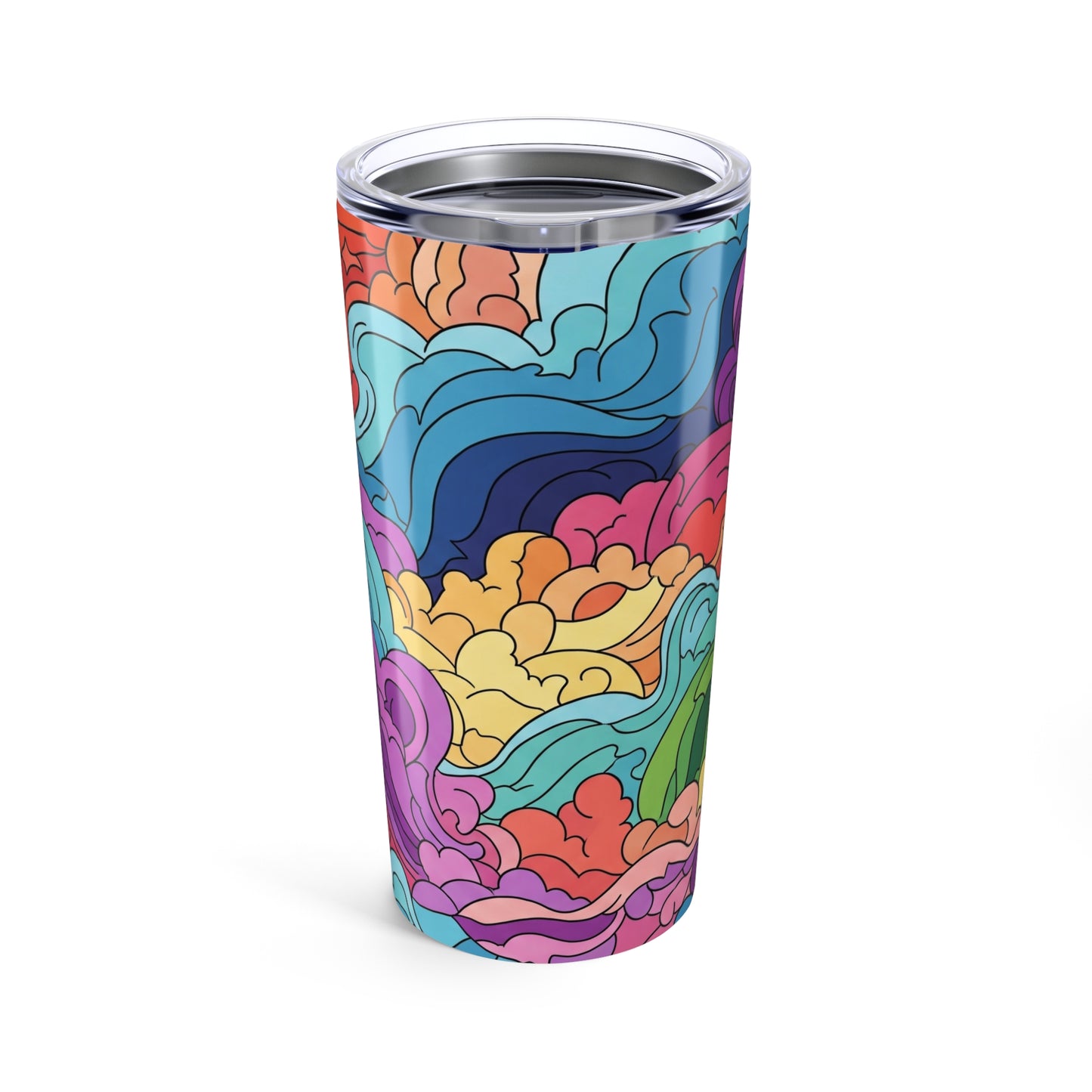 20 Oz Stainless Steel Tumbler With Vacuum Insulation Spill Resistant Printed Dishwasher Safe For Hot Cold Drinks