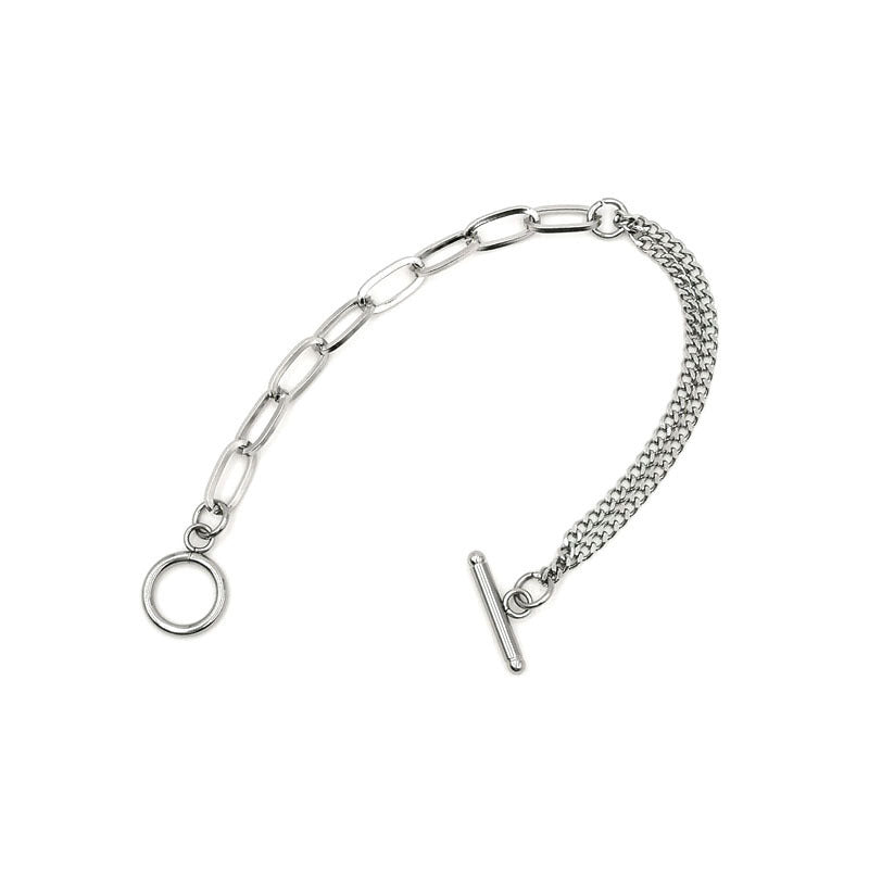 Womens Titanium Steel Bracelet Flat Wire Stitching Chain Buckle Closure Fashion Jewelry Bracelet For Women Now
