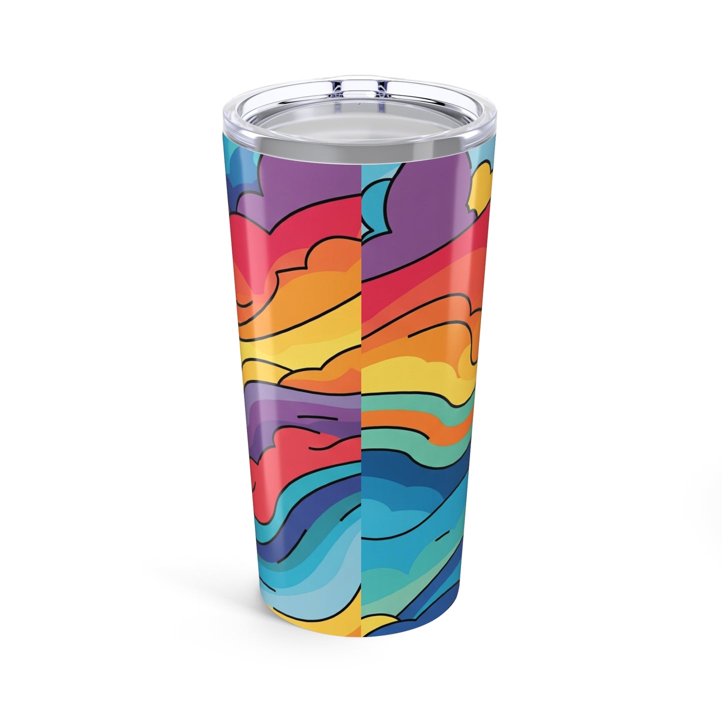 20oz Stainless Steel Tumbler Vibrant Printed Design Double Wall Vacuum Insulation Spill Resistant Thermal Coffee