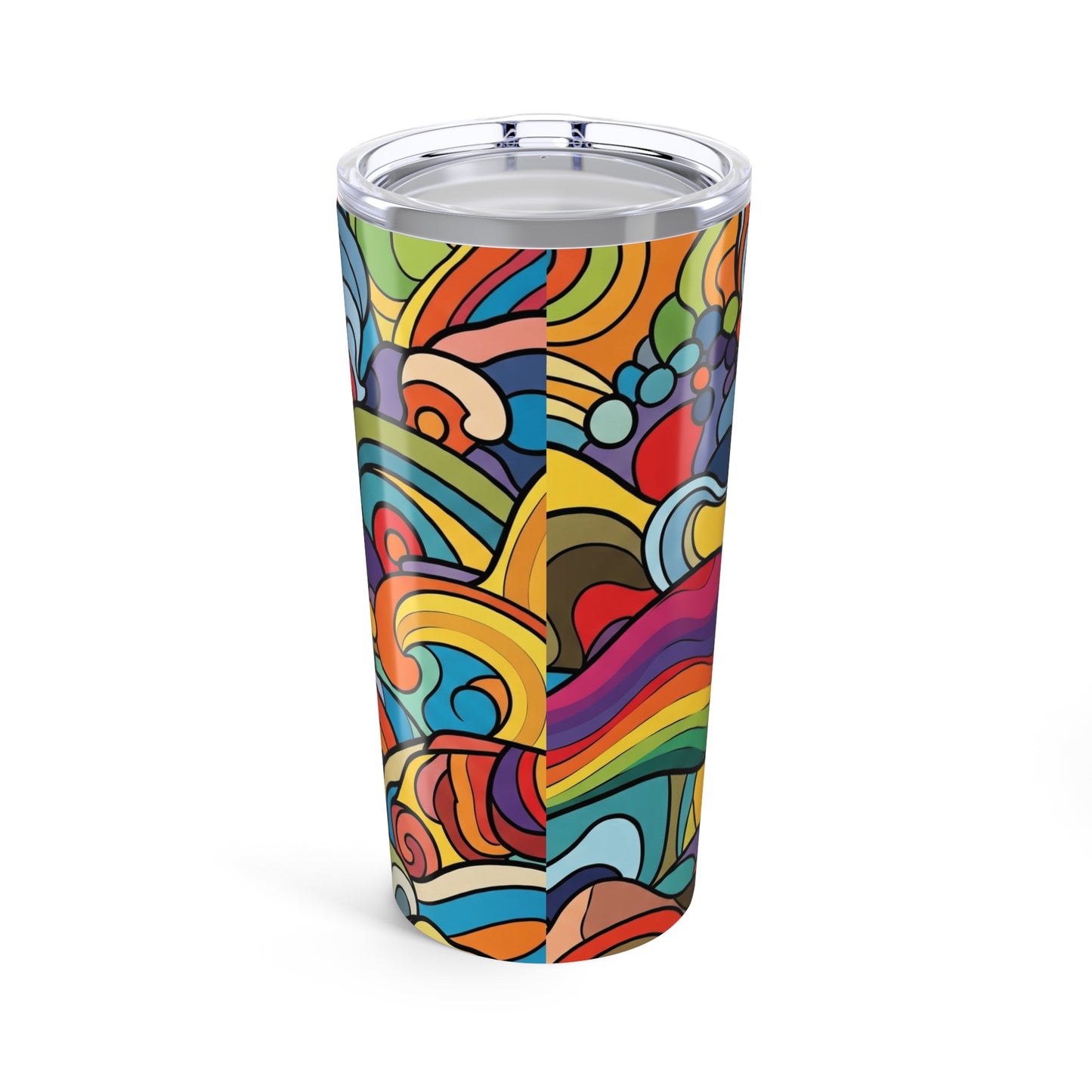 20oz Stainless Steel Tumbler With Printed Design Double Wall Vacuum Insulation Spill Proof Travel Mug