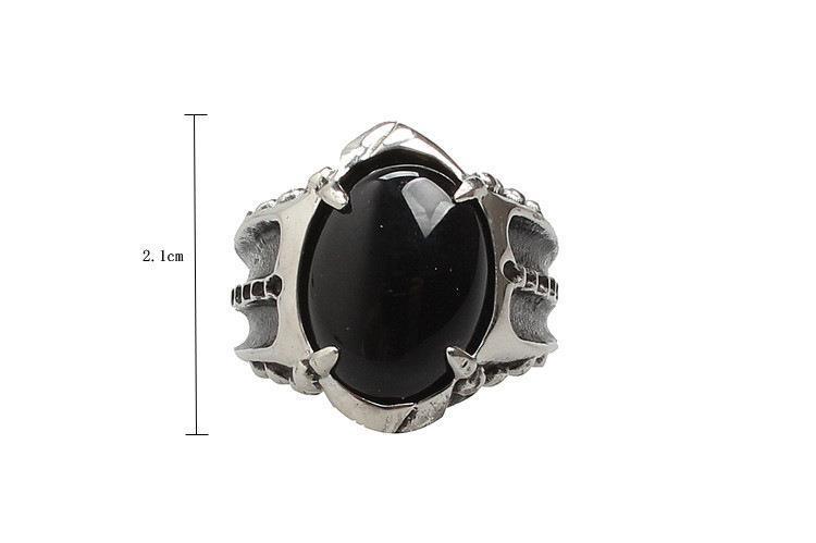 Mens Titanium Steel Ring With Gemstone Vintage Punk Gothic Retro Jewelry Gift For Him Ideal For Everyday Style