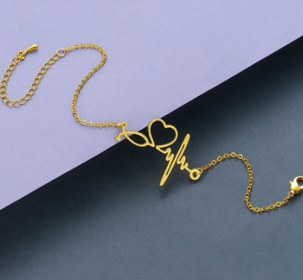 Unisex Alloy Bracelet Creative Lettering Bangle Anniversary