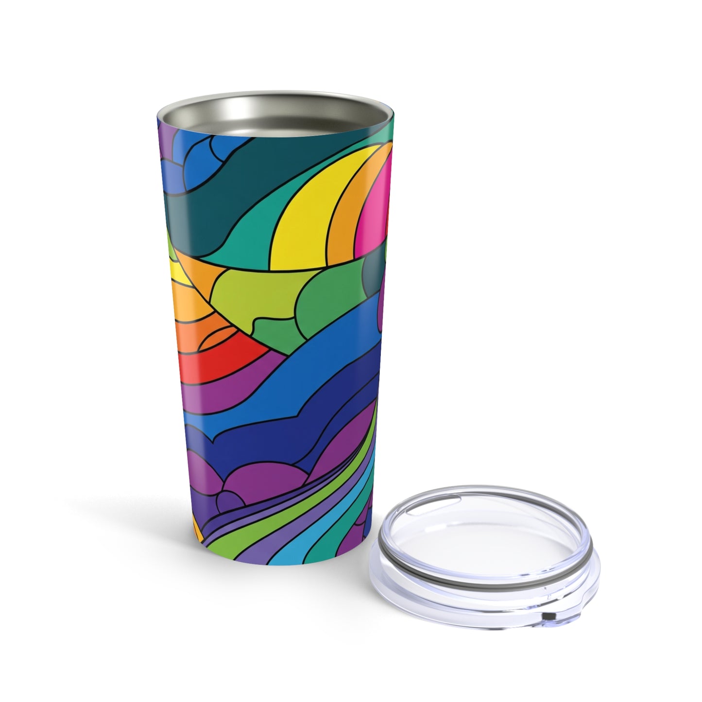 20oz Stainless Steel Tumbler Printed Design Artwork Double Wall Vacuum Insulated Travel Mug Spill Resistant Hot