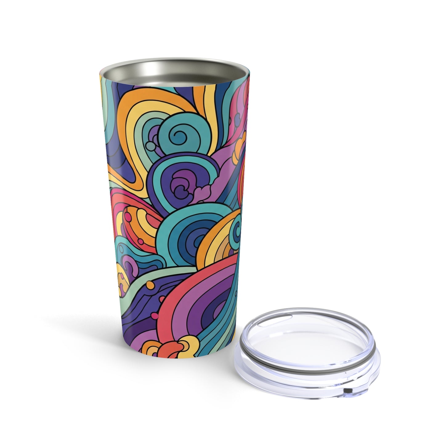 20oz Stainless Steel Tumbler With Colorful Printed Design Double Wall Vacuum Insulated Spill Resistant Thermal