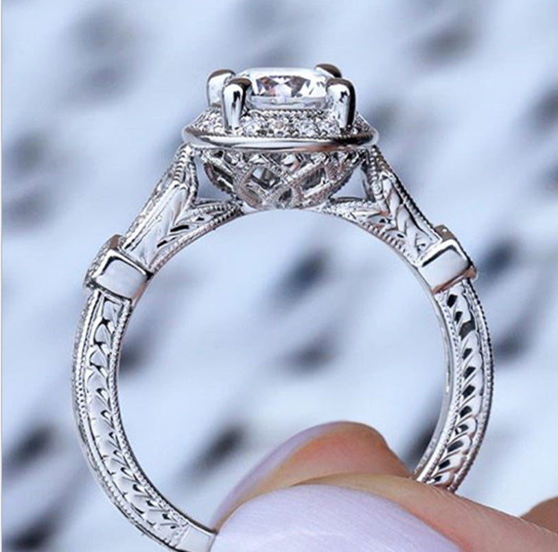 Heart And Arrow Zircon Ring For Women European American Style Gold Plated Fine Jewelry Travel Gift Ultra Shine