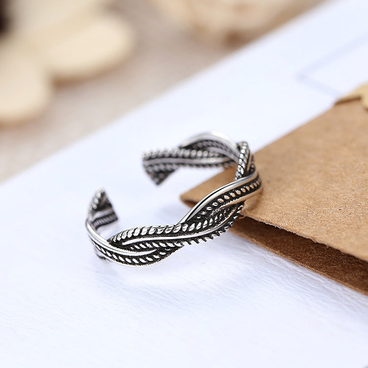 Open Adjustable Ring Plait Mahua Tail 925 Silver Partial Ring Fits Size 10 To 18 With Open Design For Easy Fit Everyday