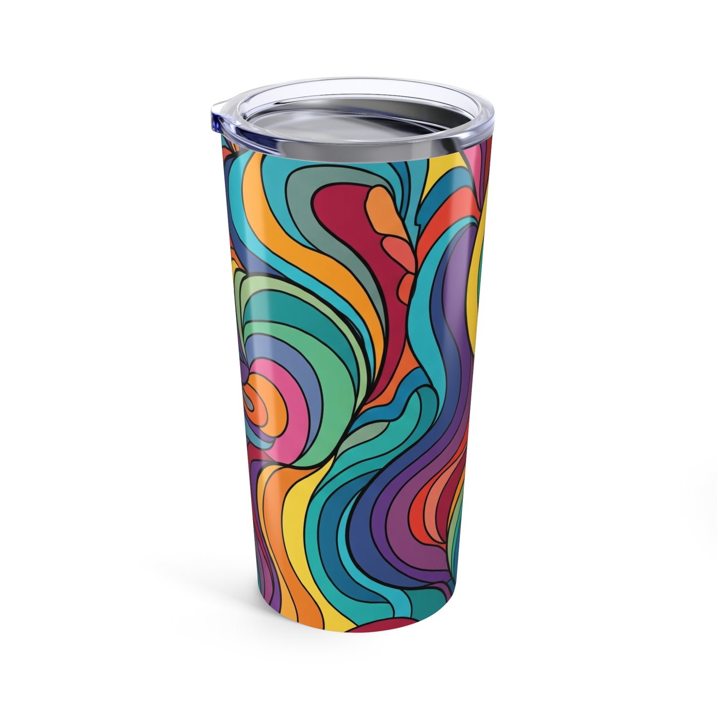 20oz Stainless Steel Tumbler With Double Wall Vacuum Insulation Spill Resistant Printed Thermal Travel Mug With Lid