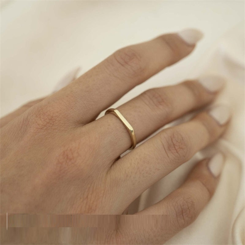 Couple Stainless Steel Rings Geometric Round Design Electroplated Fashion Jewelry Gift For Lovers Gift For Couples