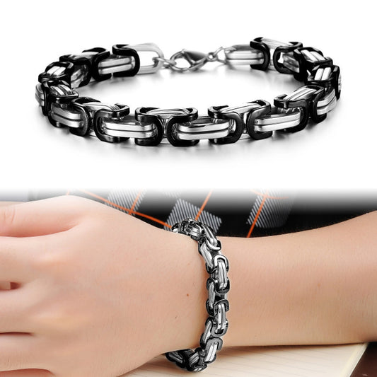 Mens Gold Plated Silver Plated Bracelet European American Design Lightweight Metal 21cm Jewelry Durable Quality Finish