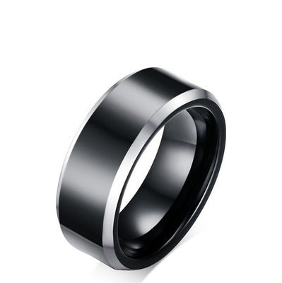 Titanium Ring Mens Ring 8MM Width Material Titanium Steel OPP Bag Packing Size 8MM Width Titanium Ring OPP Bag
