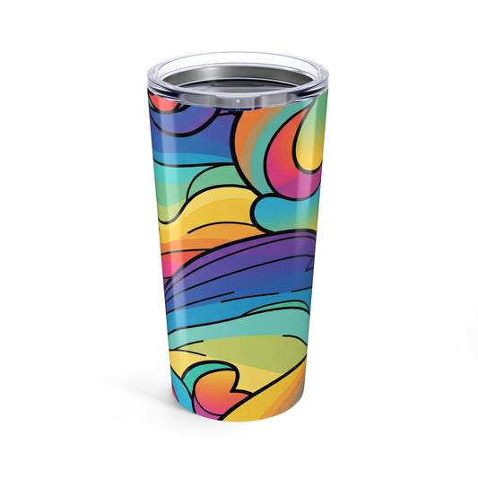 20oz Stainless Steel Tumbler With Double Wall Vacuum Insulation Spill Resistant Durable Printed Hot Cold Travel Mug