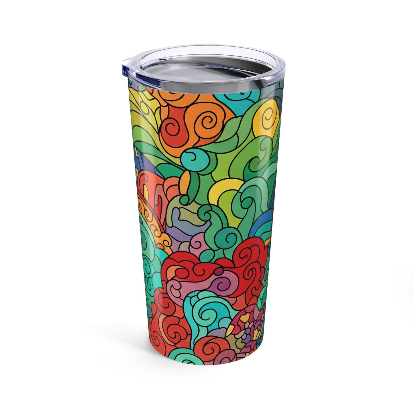 20oz Stainless Steel Tumbler Double Wall Vacuum Insulation Spill Resistant Lid Keeps Hot Or Cold Beverages Printed
